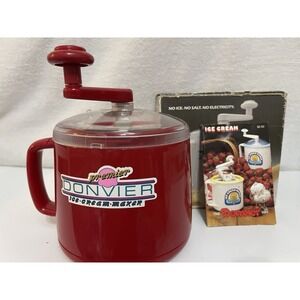Vintage Donvier Premier Ice Cream Maker Red 1-Quart Open Box